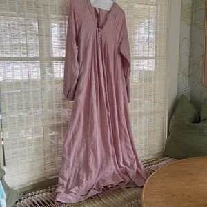 Natalie Martin solid pink linen dress. Medium.